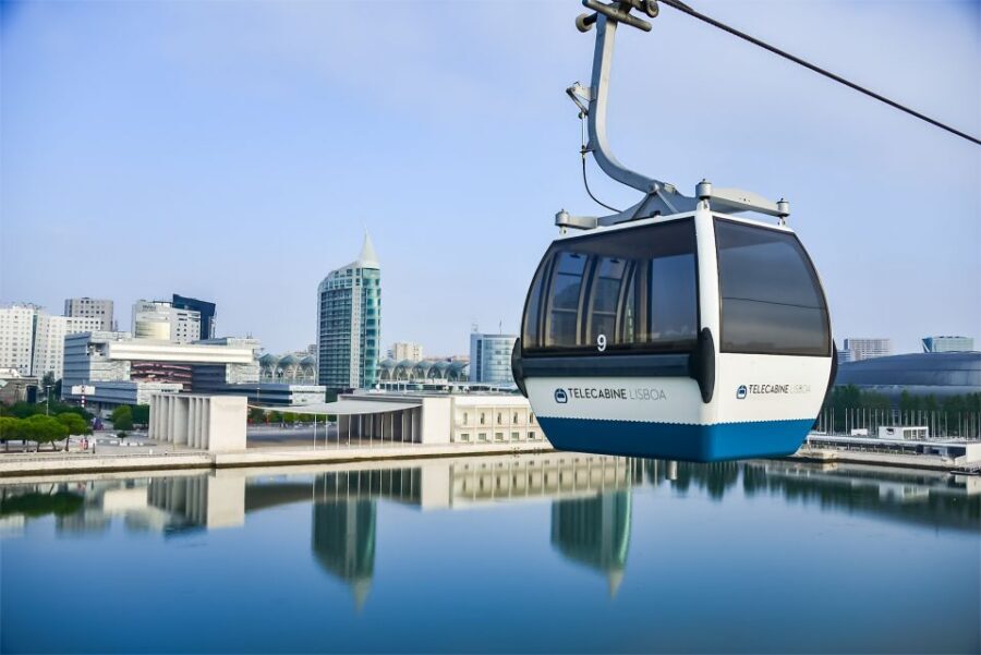 Lisbon: Nations Park Gondola Lift Cable Car Round Trip - Inside the cabin: 40 enclosed cars, automatic doors, and a reality check on wind