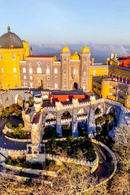 Lisbon: Pena Palace, Moorish Castle, Qta. Regaleira & Sintra - Sintra Old Town break: twin chimneys, a market lunch moment, and pastries