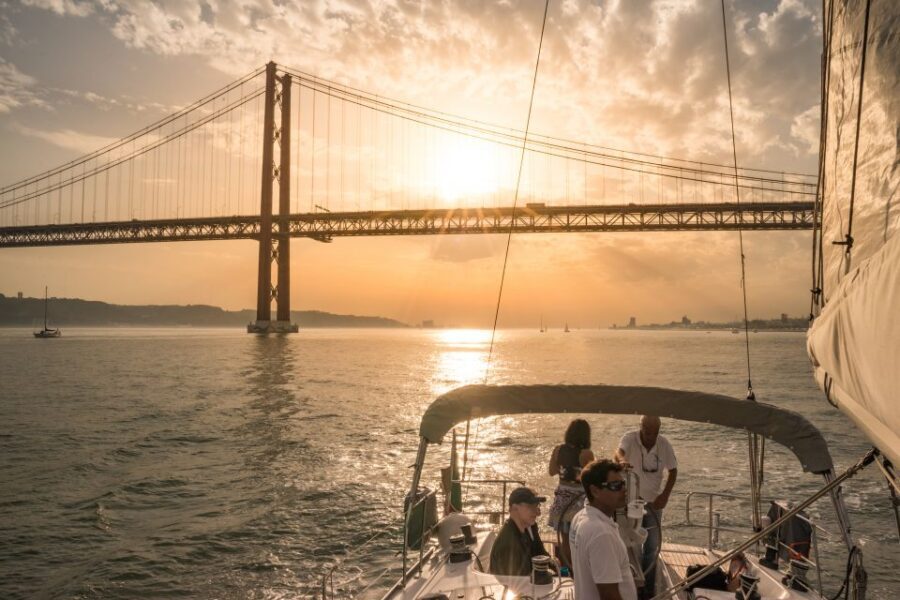 Lisbon: Private Sunset Cruise on the Tagus River with Drink - Vasco da Gama Bridge and the long return toward Belém