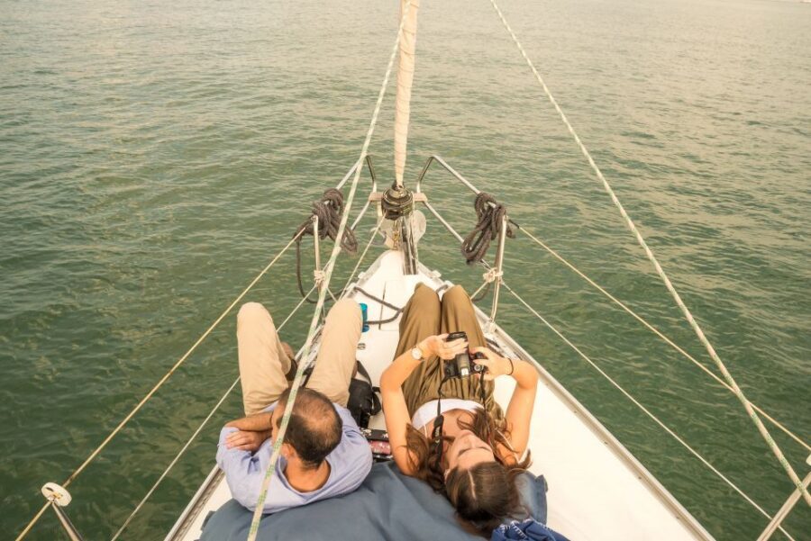 Lisbon: Private Sunset Cruise on the Tagus River with Drink - Cristo-Rei in Almada: the outstretched-arms finale