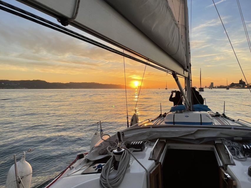 Lisbon: Sunset Sailing Boat Cruise with Wine - Christ the King (Cristo Rei): the skyline finale