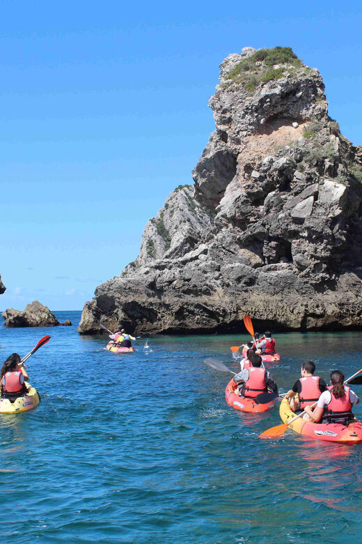 Sesimbra: Ribeiro Cavalo Beach, Caves, & Arrábida Kayak Tour - Swimming and scuba time in calm, clear water