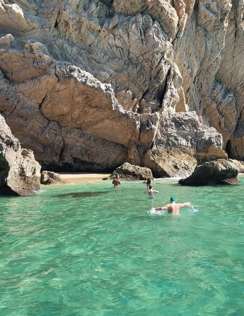 Sesimbra: Secret Bays and Beaches Boat Tour with Snorkeling - Baleeira Beach: the longer shore window plus the regional drink