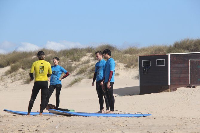 The Surf Instructor in Costa da Caparica - Small-group instruction with real feedback (João, Jorge, Leo, Johnny)